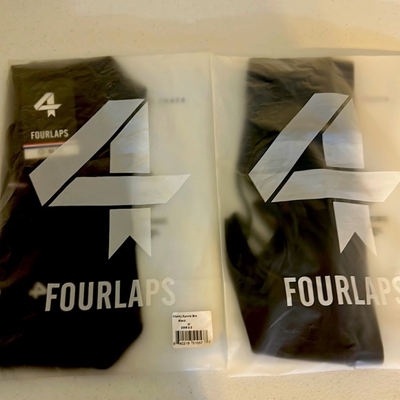 Bundle of  2 FourLaps Vitality Sports Bra Black Size Medium Cross-back A… - Picture 4 of 6